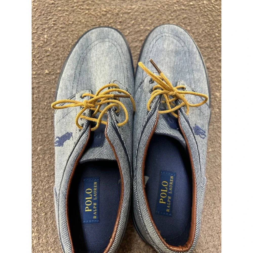 Polo Ralph Lauren Faxon Low Mens Chambray Blue Sneakers 11.5D 0200001087 L14